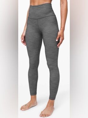 Lululemon Align Pant II 25” Mini Heathered Grey Herringbone Leggings Size 4